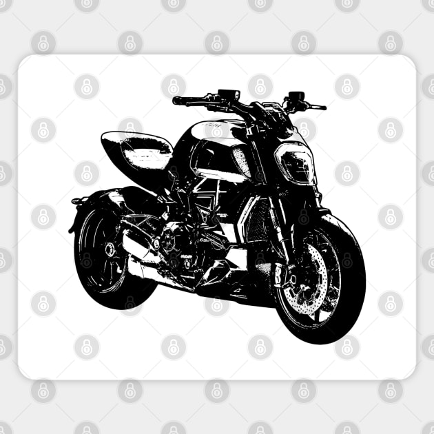 Diavel 1260S Bike Sketch Art Magnet by KAM Std